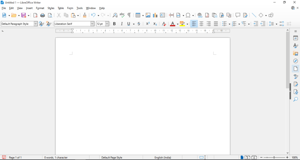 LibreOffice writer
