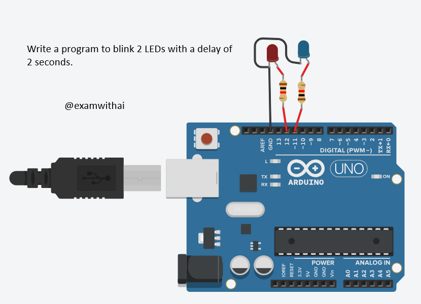 Blink 2 LEDs Program | IoT Project Code & Circuit Explained