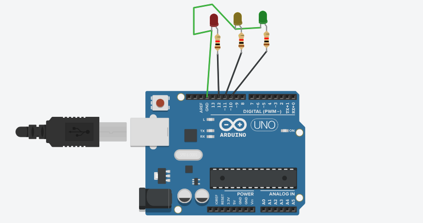 Traffic Light LEDs Program in IoT