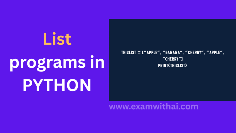 List Programs in Python