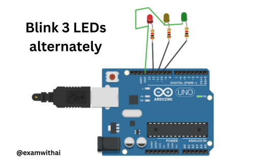 Blink 3 LEDs Alternatively in IoT
