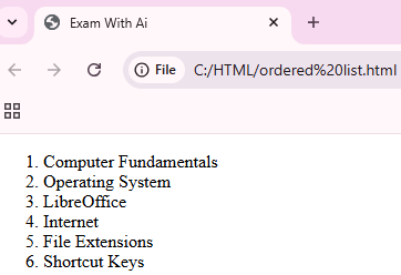 HTML Lists