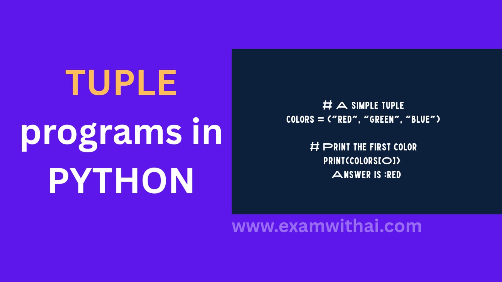 Tuples Programs in Python