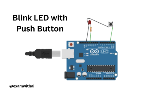 Glow LED with Push Button in IoT