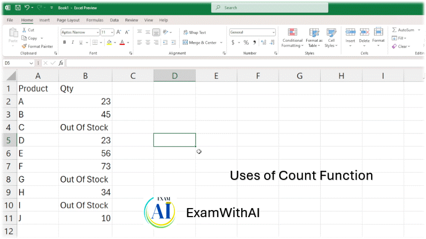 Count Function uses