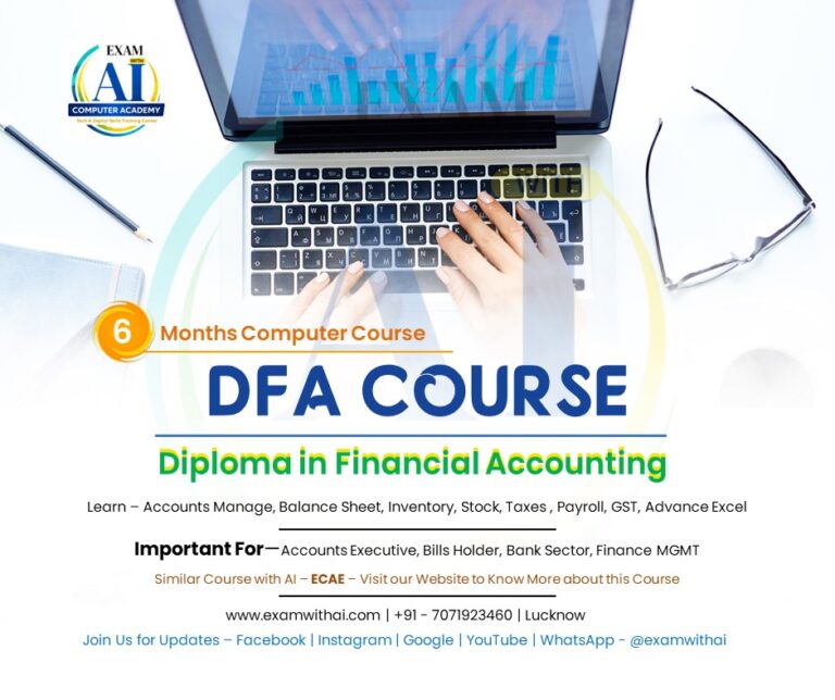 DFA Course in Lucknow – Diploma in Financial Accounting + Advanced Excel 7 DFA course in lucknow