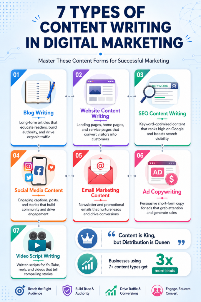 Types of content writing in digital marketing