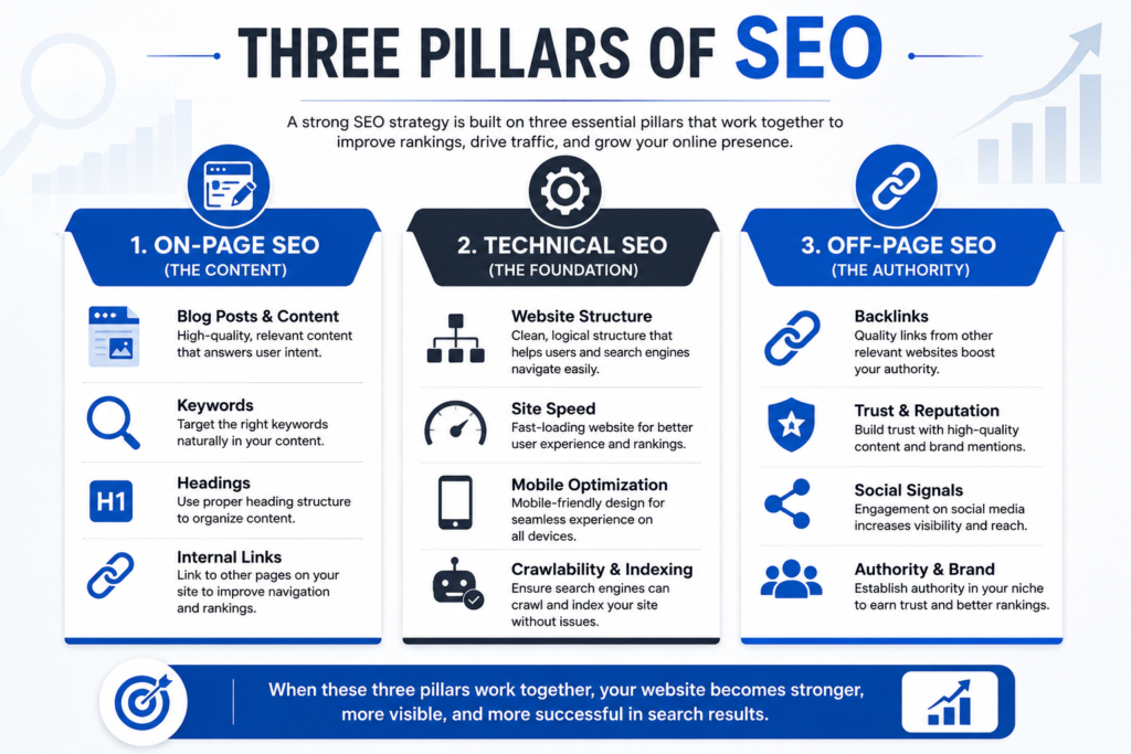 What is SEO and Why is it important in Digital Marketing? 4 Three Pillars of SEO