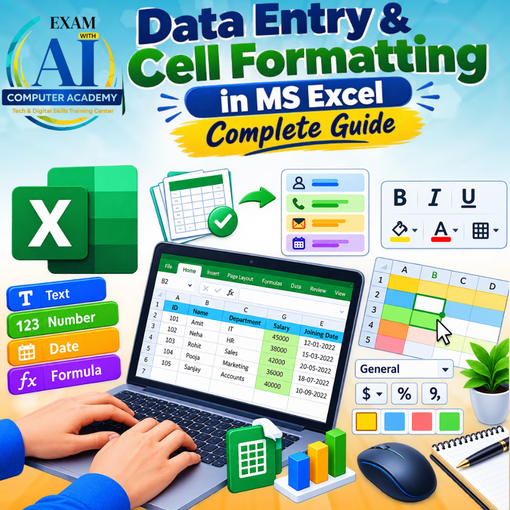 Data Entry & Cell Formatting in MS Excel